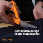 Fiskars Petite Original Orange-Handled Scissors, Crafting and Sewing Stainless Steel Scissors for Smaller Hands, Ergonomic Handle, Paper and Fabric Supplies for Office, Arts, and Crafts