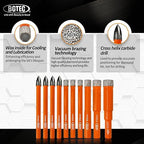 BGTEC Dry Diamond Drill Bits Set - 6/6/6/8/10/12mm Tile Drill Bits and 4pcs 1/4" 6mm Carbide Drill for Granite Marble Porcelain Ceramic