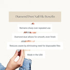 Caswell-Massey Diamond Dust Nail File, Professional Washable Nail Buffer Crafted from Polished Steel, Durable & Long-Lasting, Pre-Polish Care, 7 In