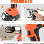 Electric Hydraulic Crimping Tool, Battery Cable Crimper Tool, 12 Ton Wire Crimpers Electrical, Crimping Rang 8AWG-800MCM(10-400m²) and Electrical Crimping Tool 13 Pairs of Dies (JGS-400S)