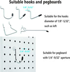 Pegboard Hook Locks, Peg Board Plugs, for Stopping Hooks from Falling Off, 60PCS, Translucent