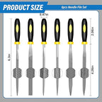 6pcs Metal Needle File Set, Mini Hand Metal Needle File Set, 3rd Generation Hardened Alloy Strength Steel Set, Includes Flat Warding, Round, Flat, Triangular, Square and Half - Round File