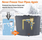 TOHONFOO Backflow Preventer Pipe Insulation Cover (5°F) - Irrigation Sprinkler Valve Insulated Pouch - Water Well Pump Cover - Sturdy 5 Layers for Winter Freeze Protection, 34" W x 24" H, Grey