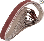 HARFINGTON 1 x 30 Inch Sanding Belts, 10 Pcs 180 Grits Aluminum Oxide Abrasive Belt Sander File Belt for Woodworking, Metal Polishing, Knife Sharpener