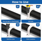 20 Set PVC conduit pipe strap clamps Φ32 MM - SCH 1 IN,Two Hole plastic pipe clips