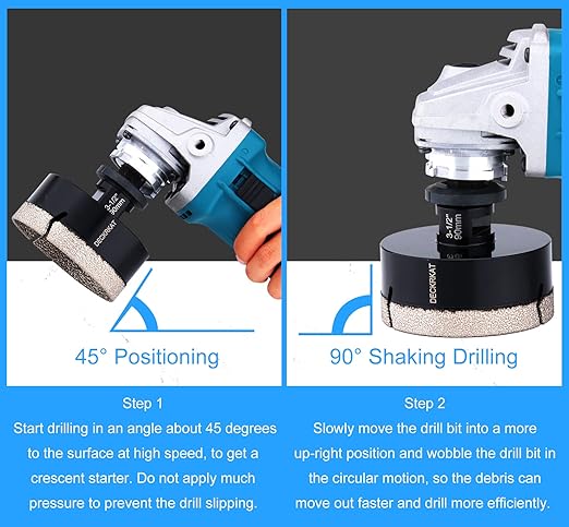Diamond Hole Saw, 3-1/2" Hole Saw for Tiles Granite Marble Ceramic Glass Porcelain, 90mm Core Drill Bit with 5/8-11 Thread for Angle Grinders & Wet Polishers