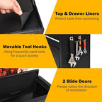 Goplus Tool Chest, 3-in-1 Rolling 6 Drawers Tool Cabinet with Detachable Top Toolbox, Middle Tool Storage, Universal Lockable Wheels, Protective Liner, Auto Lock, Metal Tool Box for Garage Workshop