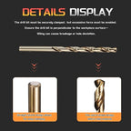Drill Bit, #8 Cutting Diameter, 4341 HSS Gold Finish 135° Cutting Angle Number Jobber Bits - (Applications: for Drilling Soft Metal Plastic Wood), 10-Pieces