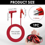 Alligator Clips Electrical 2Pcs 14 AWG Multimeter Test Leads with Banana Plug PVC+Copper for 1000V/20A Testing 3Ft - Ideal for Electrical & Multimeter Use
