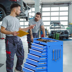 Rolling Tool Chest with Drawers, 7 Drawers Tool Chests & Cabinets, Metal Toolbox with Wheels, Lockable Storage Cabinet, Garage Tool Box with Drawers (Blue, 7 Drawers)