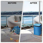 Boat Trash Can, Portable Boat Trash Bag, Reusable Boat Garbage Bag, Easy to Install & Clean, 3.96 Gallons Multi-Purpose Boating Equipment Accessories for Fishing Kayak Pontoon Boat (1PCS Blue)