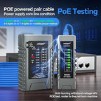 NOYAFA Rechargeable Network Cable Tester with RJ45 Crimp Tool, RJ11 RJ45 CAT5 CAT6 CAT7 Ethernet Cable Tester POE Tester, Continuity Tester Cable Toner Network Tools Kit with Crimper Stripper Cutter