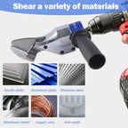 Professional Sheet Metal Cutter Drill Attachment, Heavy Duty Metal Shear Attachment with 360° Pivoting Handle, Power Tool Accessory for Curved & Straight Cutting on Steel, Aluminum & Iron- B
