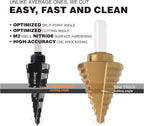 M2 HSS Quick Change 1/2", 1/2" & 7/8" Step Drill Bit Set Double Fluted Drill Bits for Hole Drilling in Stainless Steel, Copper, Aluminum, Wood, Plastic……