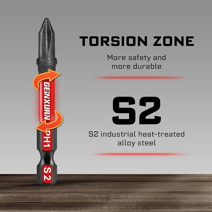 42pieces Screwdriver Bits Set, Impact Magnetic S2 Steel Multi Insert Power Bits Tips with Impact Bit Holder with Storage Box（PH/TORX/SQ/PZ/HEX/SL）