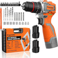 50N.m Brushless Cordless Drill, 4-Function Electric Drill with 36 pcs Accessories, Keyless Metal Chuck, 35 Torque Adjustment, 2pcs Batteries, 2 Speed, Screwdriver, Wrench, Impact Gun For Housework