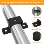 4Pcs Black Strap Heavy Duty Wood Deck Fence Tie for 1.5"x1.5" Post U-Shaped Pipe Clamp Bracket Gazebo Mounting Brackets