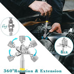 3 Pieces Magnetic Trays with 8LBs Telescoping Magnetic Pick-up Tool Set, 9.5" and 3.7" Rectangle, 6" Round Bowl Stainless Steel Magnet Parts Tray for Screws, Mechanic's