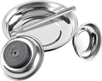3 Pieces Magnetic Tool Trays with 5LBs Telescoping Magnetic Pick-up Tool Set, 3" 4" 6" Stainless Steel Magnet Tray Parts Holder for Screws, Mechanic's