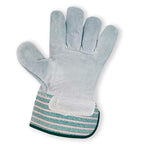 Galeton Heavy Shoulder Leather Palm Gloves Safety Cuff Green Stripe 12 Pack 2114, 2x-large