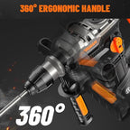 RH15A 1-9/16'' SDS-Plus Rotary Hammer Drill, 12.5Amp Heavy Duty Rotary Hammer with 4 Functions, Safety Clutch, Vibration Control, Corded Demolition Hammer for Concrete, Drill Bits and Chisels Included