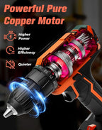 Cordless Drill, 20V MAX Power Drill Set with Dual Power Pack & Charger, 3/8 Inch Keyless Chuck, Variable Speed, 25+1 Position and 56PCS Bits/Screws, Power Tools for Home Projects