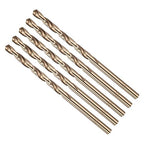 Drill Bit, #31 Cutting Diameter, 4341 HSS Gold Finish 135° Cutting Angle Number Jobber Bits - (Applications: for Drilling Soft Metal Plastic Wood), 5-Pieces