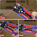 3-in-1 Self-Adjusting Wire Stripper Tool - Heavy Duty Electrical Wire Stripping & Crimping & Cutting Pliers for 10-24 AWG for Electricians, DIY & Automotive Use