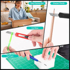 24 Pack Box Cutter Retractable, Utility Knife with 9mm Wide Snap-Off Blade, Small Box Opener Exacto Knife, Lightweight, Sharp Paper Knives for Office, Home, Crafts