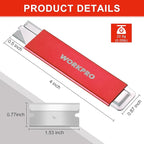 WORKPRO 12-Pack Box Cutter Retractable - Utility Knife with Single Edge Razor Blade - Razor Knife Box Opener Cardboard Cutter with Metal Sheathes- Extra 12-Pack Razor Blades for Replacement - Red