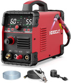 Plasma Cutter, 55Amps HEROCUT Plasma Cutter Machine CUT55i, Non-Touch Pilot Arc, 110/220V Dual Voltage IGBT Inverter, Screen Display, Air Sensor, 1/2'' Clean Cutting Thickness, 2T/4T for Beginners DIY