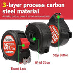 Tape Measure 25 ft, 5 Pack Bulk Easy Read Measurement Tape, Self-Locking Measuring Tape Retractable 1-Inch Wide x 25 ft