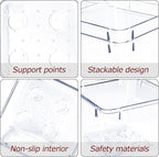 4 PCS Clear Plastic Drawer Organizer, Desk Drawer Divider Organizers and Storage Bins for Makeup, Jewelry, Gadgets for Kitchen, Bedroom, Bathroom, Office (9.0"x6.0"x2.2")