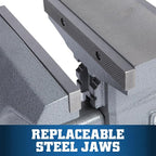 Wilton Reversible Bench Vise, 8" Jaw Width, 9-1/4" & 14-1/2" Jaw Opening, 4-3/4" Throat (Model 4800R)