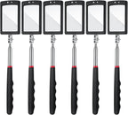 6 Pcs LED Telescoping Inspection Mirror,Retractable LED Mechanical Mirror Tool,Under Vehicle Inspection Mirror,Car Visual Reflector,Retractable Under Vehicle Detection Mirror Repair Tool