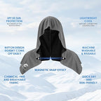 3 Pack Cooling Hoodie Towels for Neck and Face, UPF 50 Sun Protection & Instant Cooling, Ice Towels for Hot Weather, Soft Breathable Towel for Sport, Work Out, Gym, Camping & More Activities