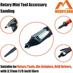 Merryland Drum Sander Sanding Band for Dremel 184pcs, 80# 1/4" Sanding Sleeve 180pcs and Mandrel 4pcs Rotary Tool, Electric Power Tool Accessory DIY, RMTA184C2