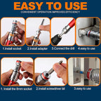 19-in-1 Impact Socket Set | 8 Magnetic Screwdriver Bits & 7 Drive Impact Sockets for Drill/Hammer Drill/impact wrench