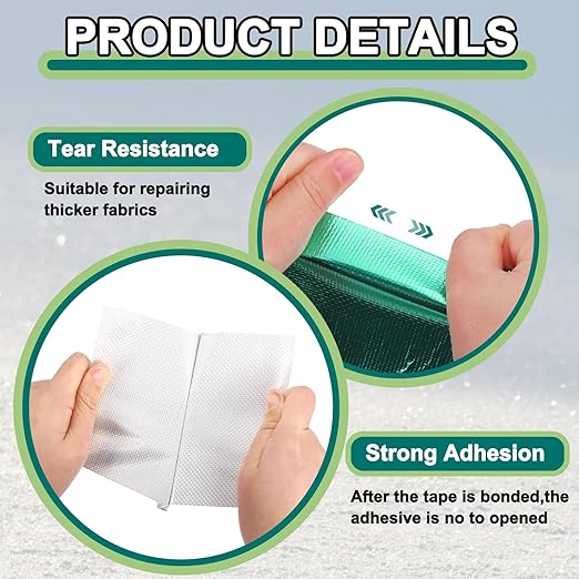 PATIKIL Awning Repair Tape 8m x 5cm Waterproof Canvas Tape High Adhesive Tear Repair Patch Kit for PVC Tarpaulin Tent Awning Fabric RV Sail Boat Cover, Green (2" x26.24ft)