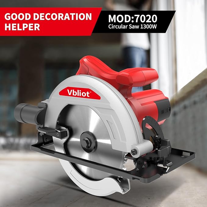 VBLIOT-11 Amp Circular Saws 7-1/4 5500rpm Woodworkers Ensure a Smooth Cutting Experience Explore the Circular Saws for Crafting and Home Improvement for DIY stone cutting saw Tile Saw (185mm)