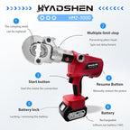 Electric Hydraulic Cable Lug Crimper Pliers Rechargeable Crimping Tool 6 Ton Electrical Terminal Cable Wire Fiber Crimper Kit,Industrial portable electric hydraulic Cable Lug crimper with 11 Dies