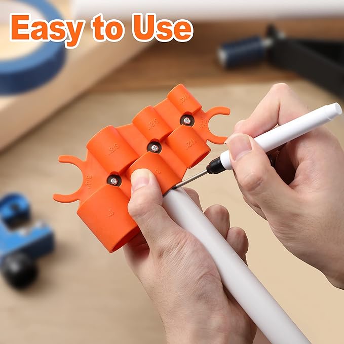 1/4'' to 1'' Depth and Diameter Gauge Tool, Push to Connect Plumbing Fittings Removal Tool for PVC PPR Brass CPVC PERT Aluminum, 1 Piece