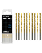 CRALY 1/8 Inch 10-Pc Cobalt Drill Bit Pack, M35 HSS Titanium Coated Jobber Length Twist Drill Bits, 135 Degree Split Point, for Hard Metal, Stainless Steel, Cast Iron, Plastic
