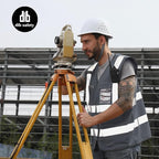 Dib Safety Reflective Vest High Visibility with Pockets and Zipper, Gray M