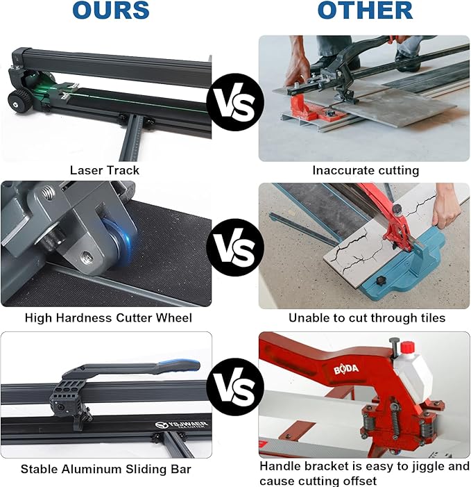 Manual Porcelain-Ceramic Tile Cutter YSJWAER - Tile Cutting Machine Suitable for Cutting Tiles Up to 48 Inch