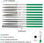 Diamond Files Set,10PCS Precision Needle File Set,Super Hard Black Nickel Coated Alloy File,Diamond Coated Files for Filing Metal,Ceramic,Stone,Jewelry,Glass.120 Grit,5×180mm