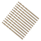 Drill Bit, 5/64" Cutting Diameter (1.984mm), 4241 HSS Gold 118° Cutting Angle Versatile Jobber Bits - (Applications: for Drilling Plastic Wood Soft Thin Metal), 12-Pieces