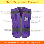 TCCFCCT Safety Vest 9 Pockets High Visibility Reflective Safety Vest for Men Women, Hi Vis Work Vest with Reinforced Sewing, Durable to Use, Meets ANSI/ISEA Standards, (Purple, 3X-Large)