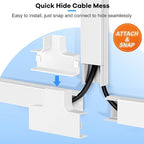 306in Cord Hider Kit, Cord Covers for Wires on Wall, Paintable Wire Cover for Cords, Cable Hider for Wall Mounted TV, White Cord Concealer, Cable Raceway Wire Management, 18xL17in x W0.95in x H0.55in