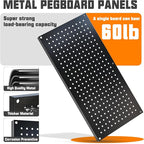 Metal Pegboard Storage System, Garage Wall Organizer, Tool Storage Panels for Workbench (Black, 31.5"x15.75"-4PCS)